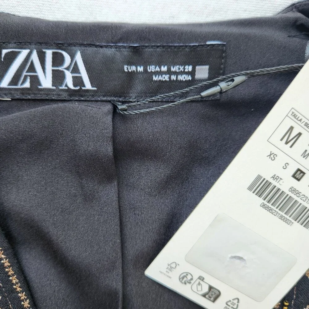 As Seen On The Bachelor Zara Black & Gold Embroidered Vest Sequins Bling Glam - Picture 4 of 8